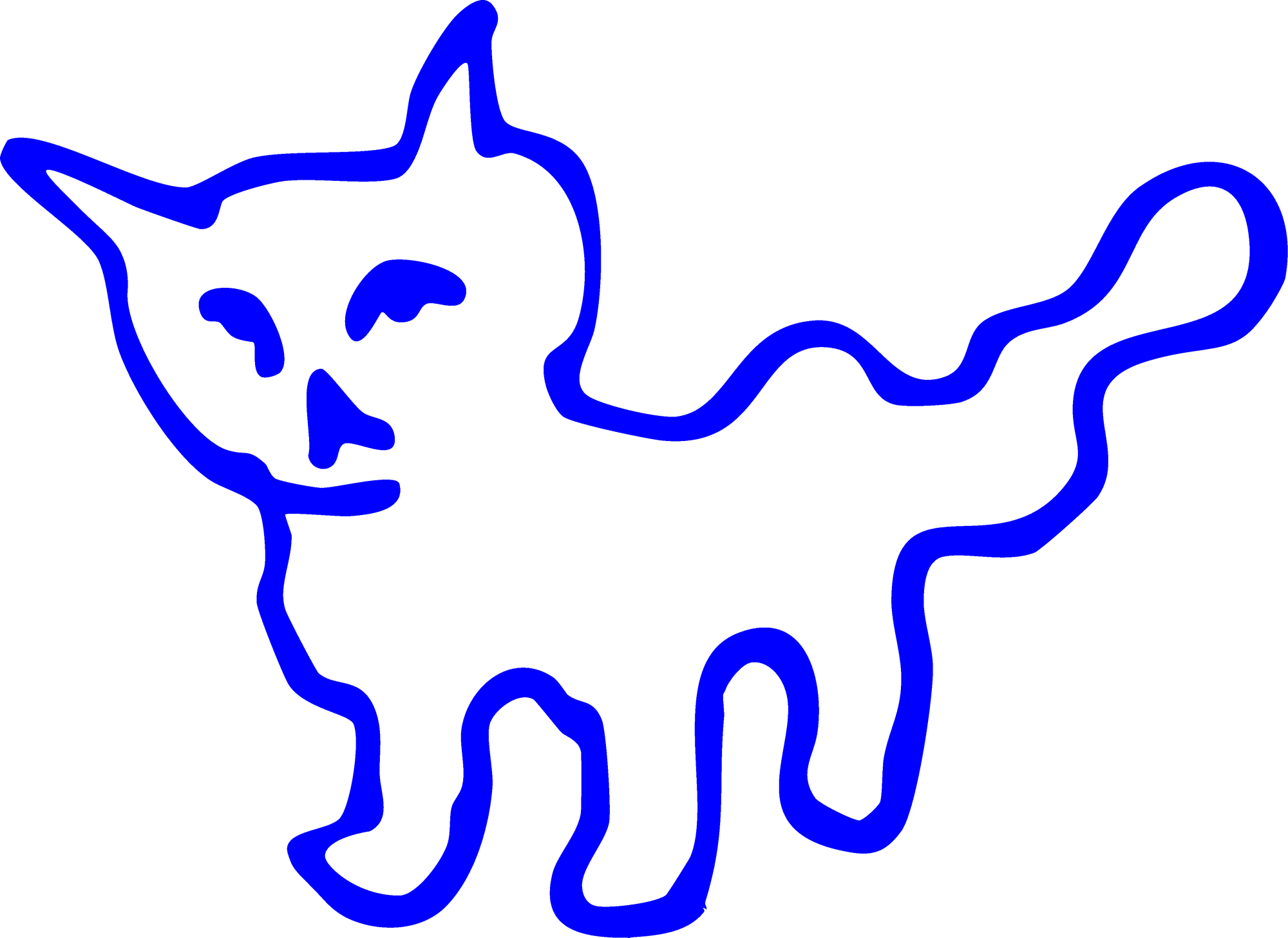 Antoine's attempt at drawing a cat — looks more like an alien
