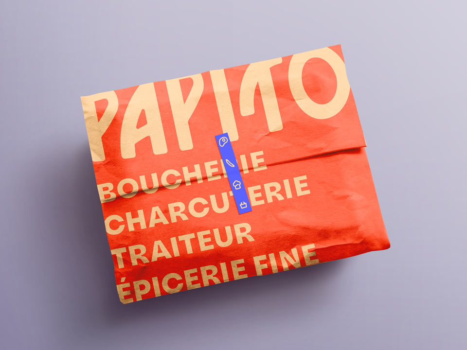 PAPITO Montpellier butcher shop — brand identity visual 16