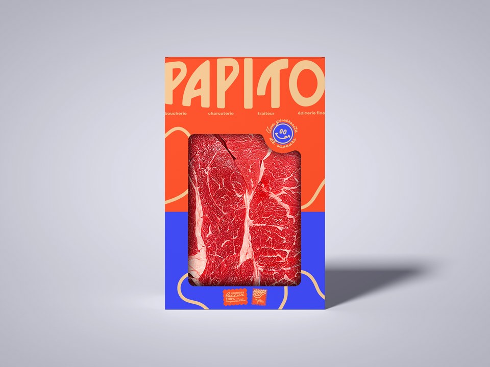 PAPITO Montpellier butcher shop — brand identity visual 7